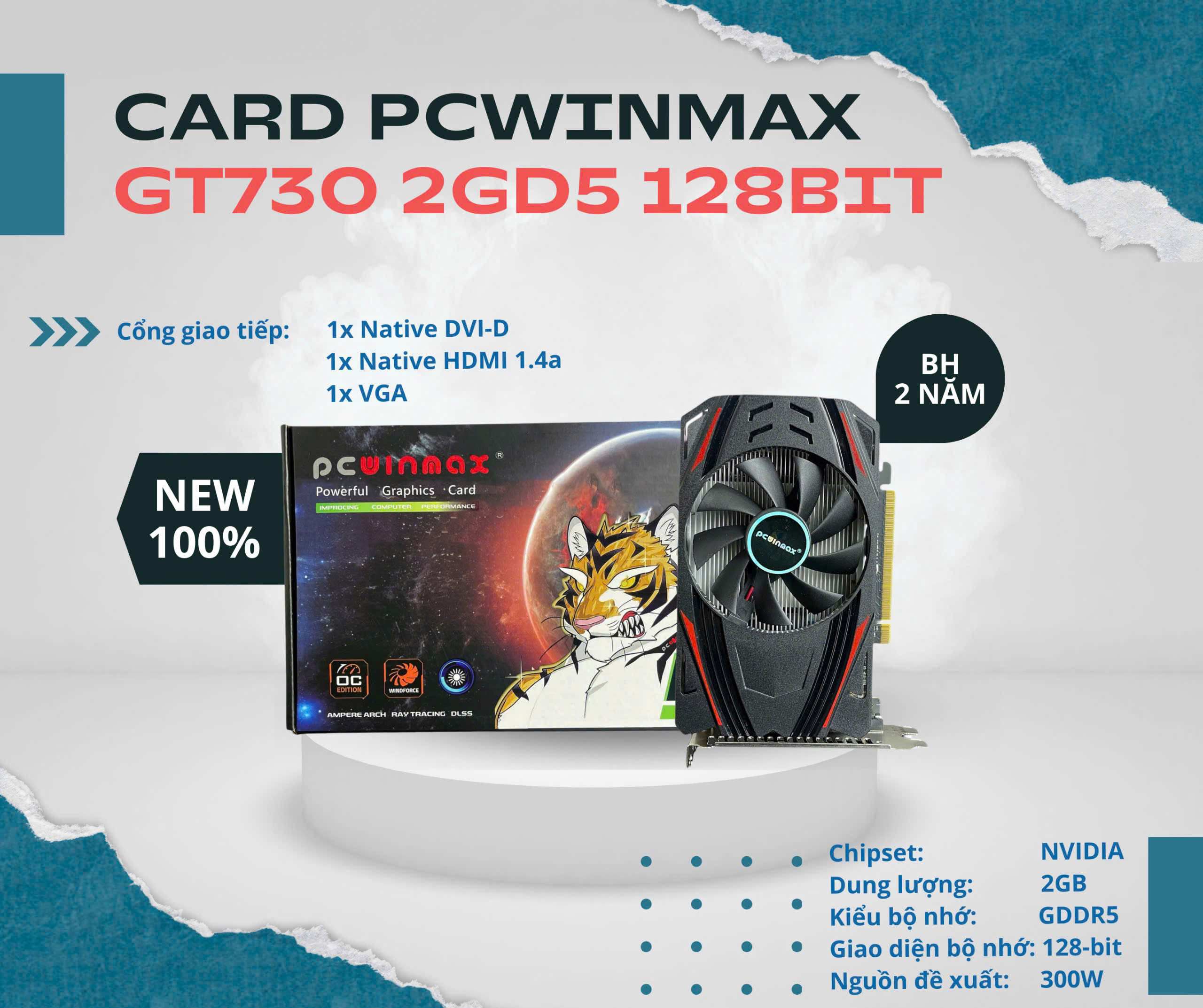 Card PC Winmax GT730 2GD5 mới 100% bảo hành 2 năm