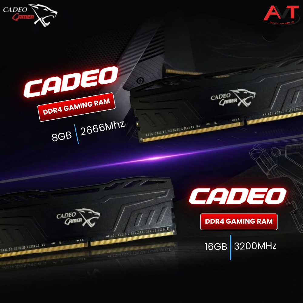 Ram PC CADEO DDR4 8GB  Bus 2666Mhz bảo hành chính hãng 36 tháng