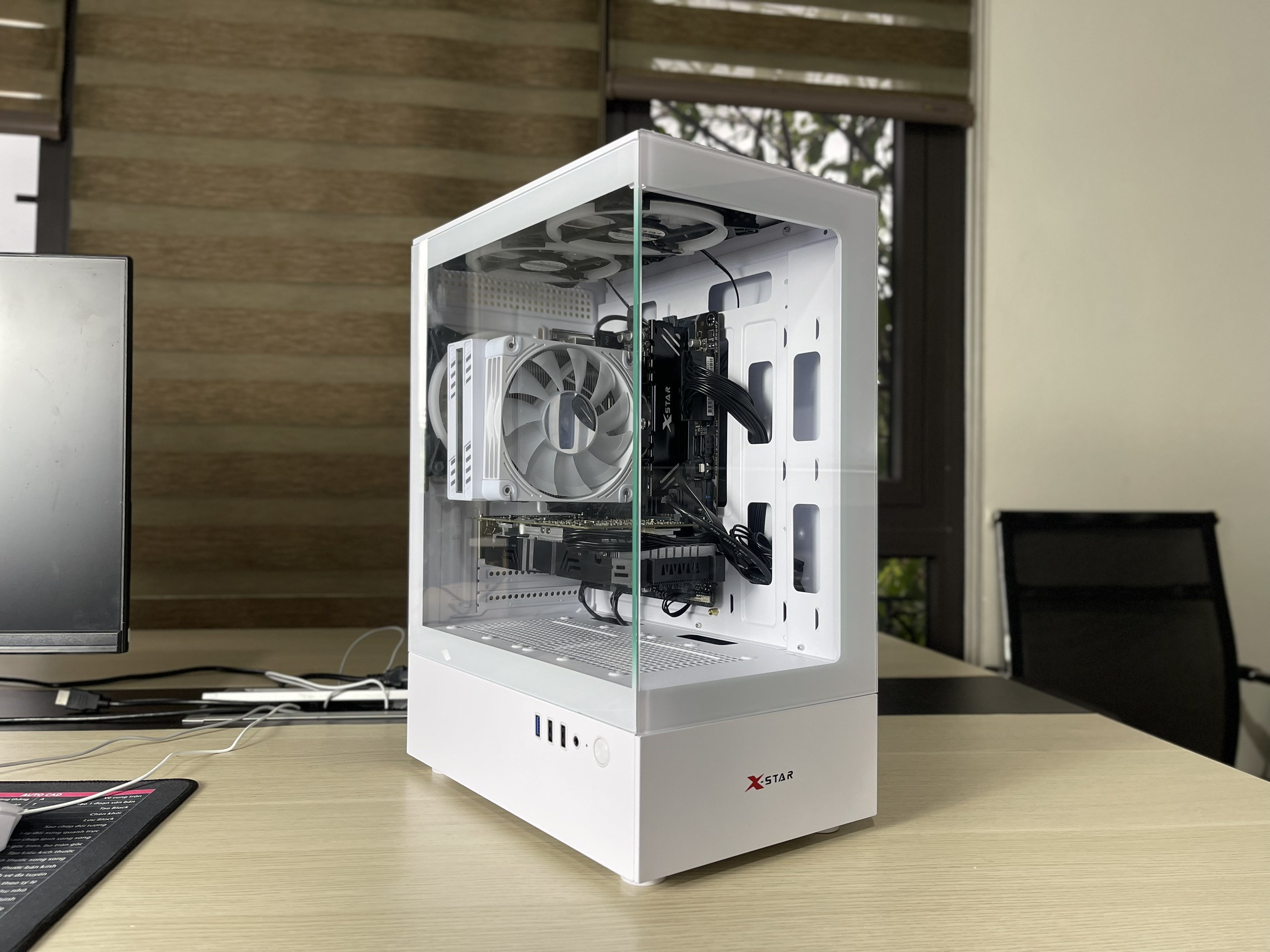 Vỏ Case Máy Tính Tital XSTAR Full Size - White - 2 Mặt Kính Cường Lực