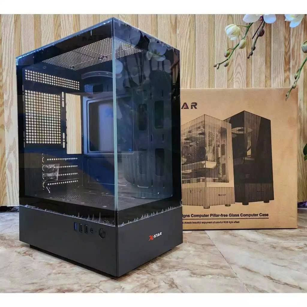 Vỏ Case Máy Tính Tital XSTAR Full Size - Black - 2 Mặt Kính Cường Lực - No fan