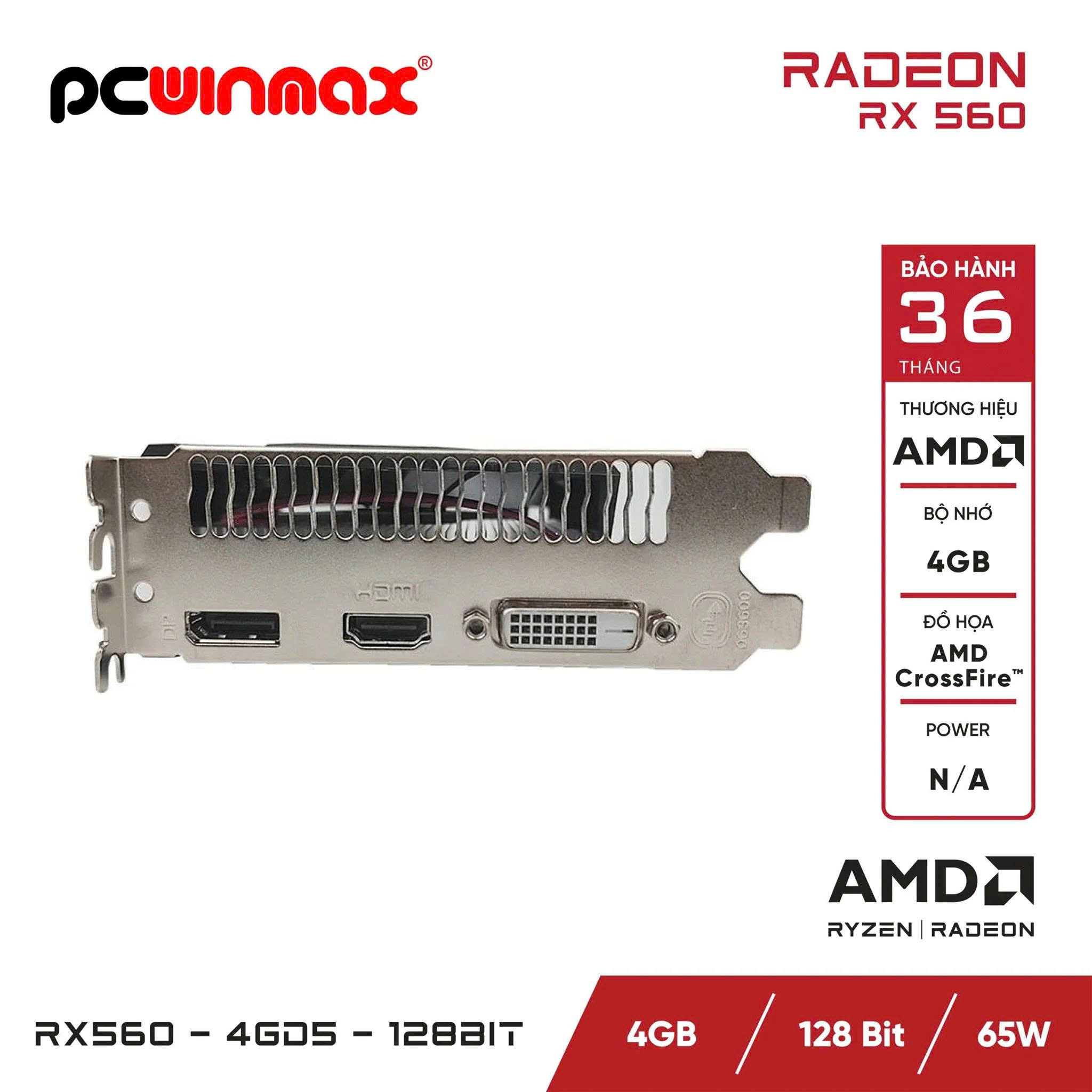 Card PC WINMAX RX560 4GD5 mới 100% bảo hành 36 tháng